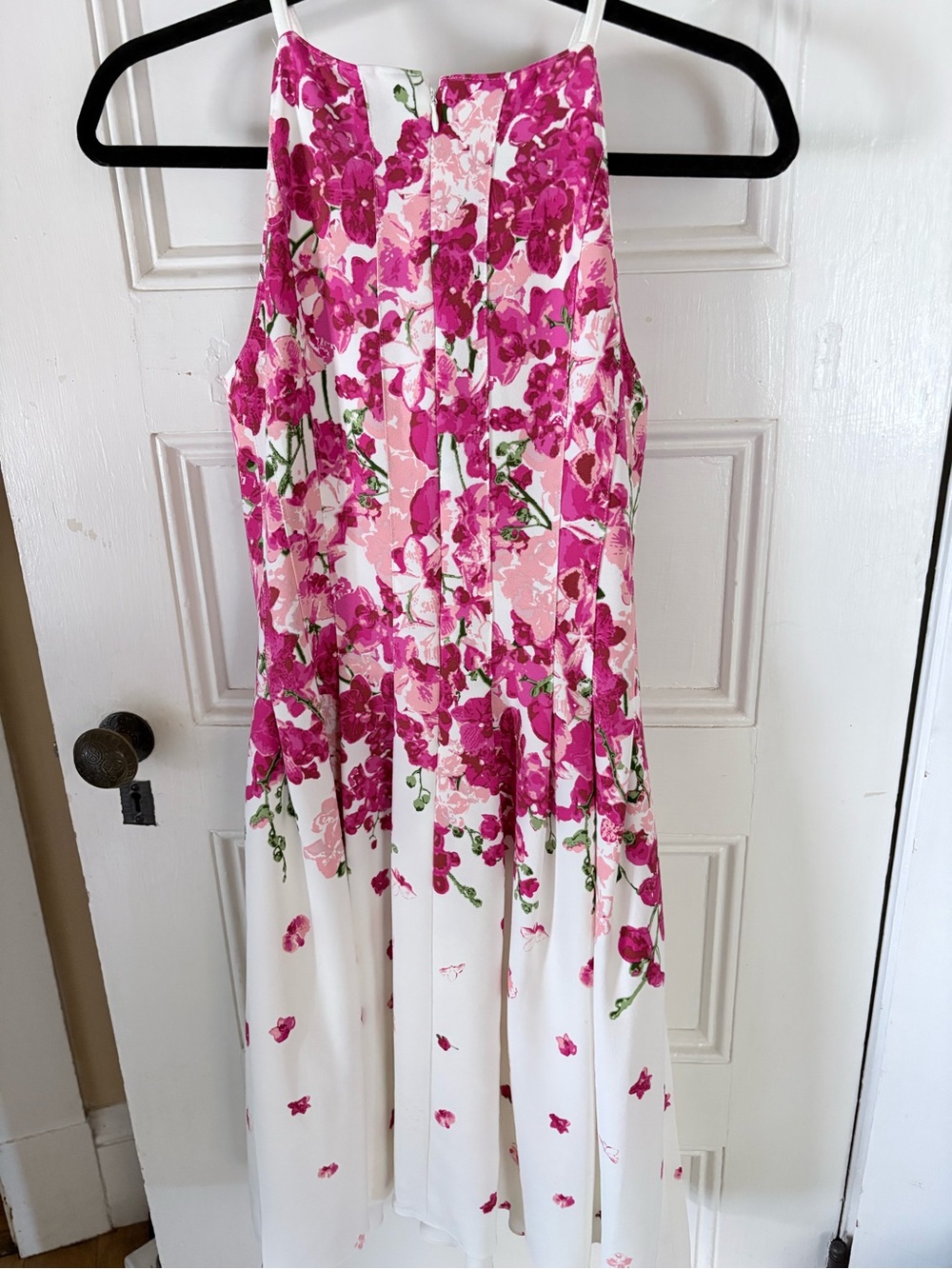Adrianna Papell White Dress with Pink Floral Print